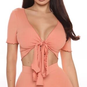 Talk to Me Peach Tie Shirt